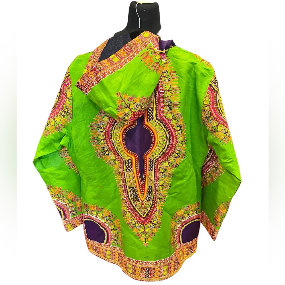 NWOT traditional African Dashiki Hoodie Jacket - Picture 3 of 9